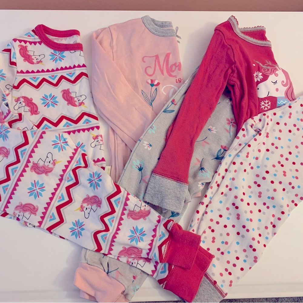 3T Girls Pajamas 3 sets
